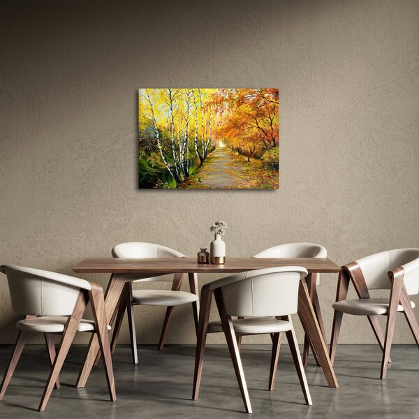Tablou - Alee romantică de-a lungul apei, pictură în ulei (70x50 cm)