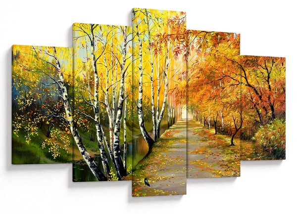 Tablou - Alee romantică de-a lungul apei, pictură în ulei (150x105 cm)