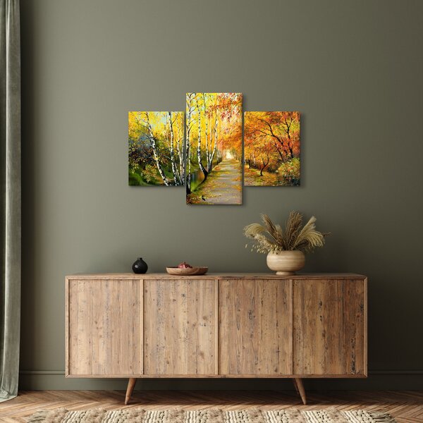 Tablou - Alee romantică de-a lungul apei, pictură în ulei (90x60 cm)