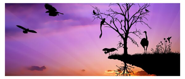 Tablou - Siluetele animalelor (120x50 cm)