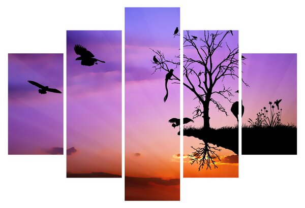 Tablou - Siluetele animalelor (150x105 cm)