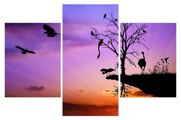 Tablou - Siluetele animalelor (90x60 cm)