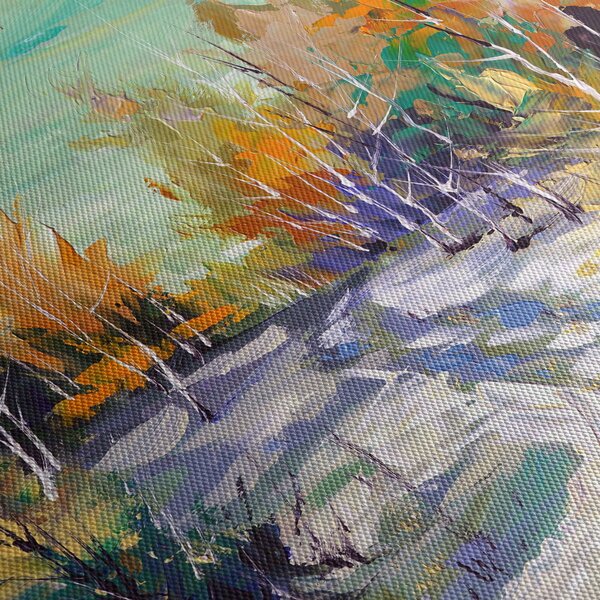 Tablou - Drum înzăpezit prin pădure (cu ceas) (90x30 cm)