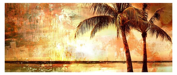 Tablou - Palmieri pe plajă (120x50 cm)