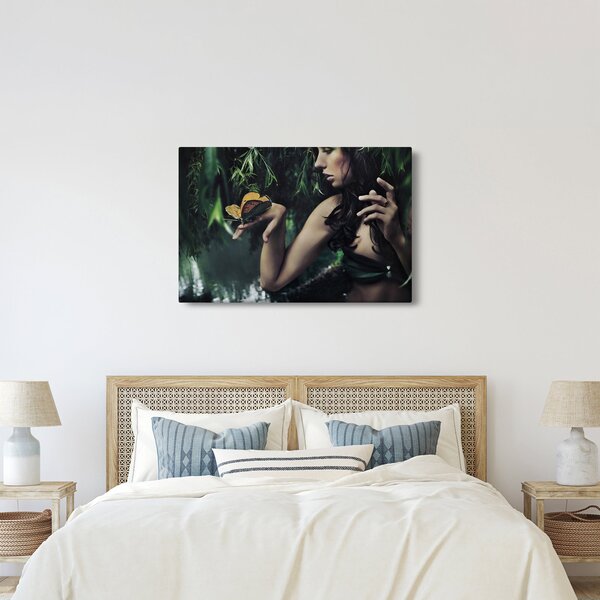 Tablou - Femeia grațioasă cu fluture (90x60 cm)