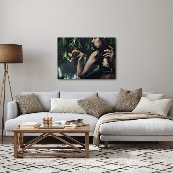 Tablou - Femeia grațioasă cu fluture (70x50 cm)