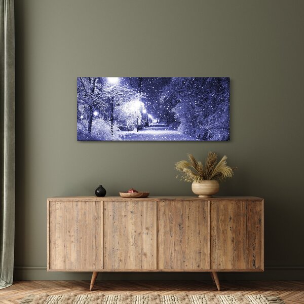 Tablou - Noaptea magică de iarnă (120x50 cm)