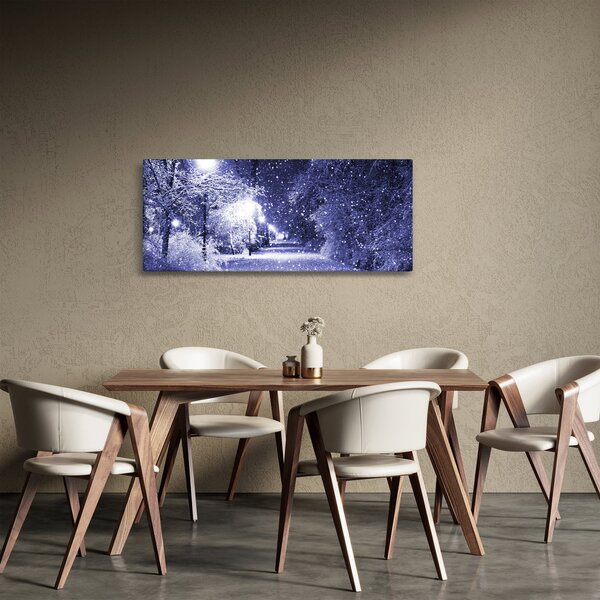 Tablou - Noaptea magică de iarnă (120x50 cm)