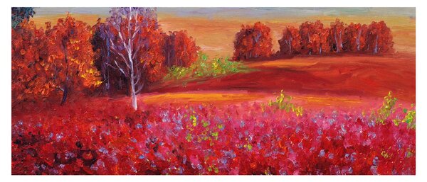 Tablou - Peisaj roșu (120x50 cm)