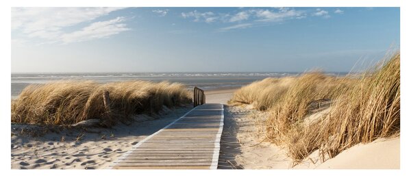 Tablou - Plaja cu nisip de pe insula Langeoog, Germania (120x50 cm)