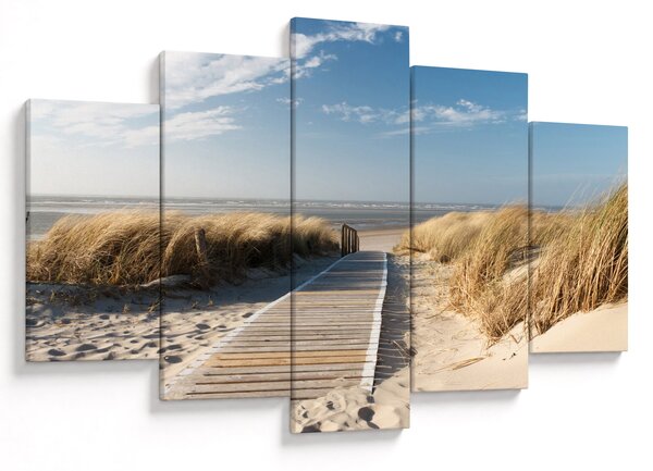 Tablou - Plaja cu nisip de pe insula Langeoog, Germania (150x105 cm)