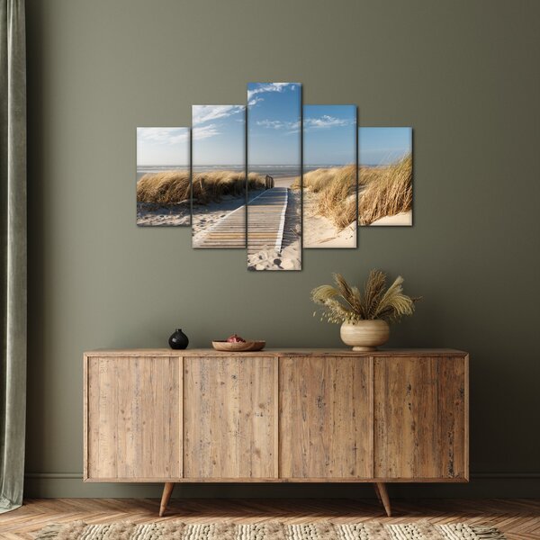 Tablou - Plaja cu nisip de pe insula Langeoog, Germania (150x105 cm)