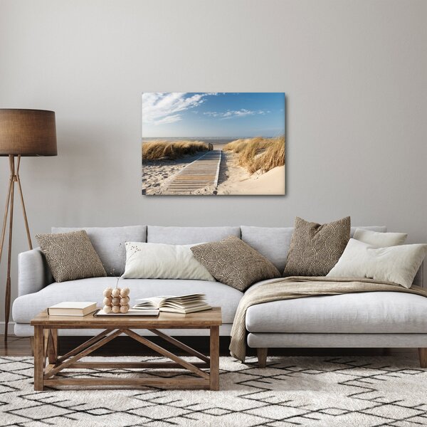 Tablou - Plaja cu nisip de pe insula Langeoog, Germania (70x50 cm)