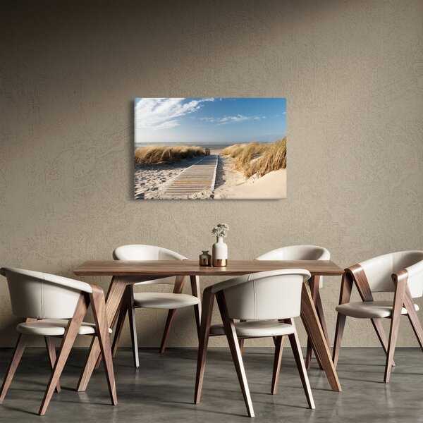 Tablou - Plaja cu nisip de pe insula Langeoog, Germania (90x60 cm)