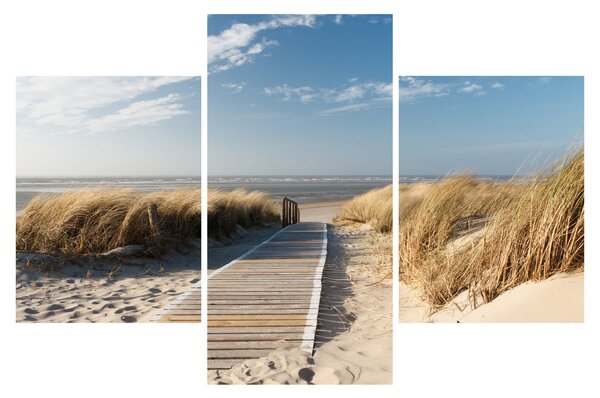 Tablou - Plaja cu nisip de pe insula Langeoog, Germania (90x60 cm)
