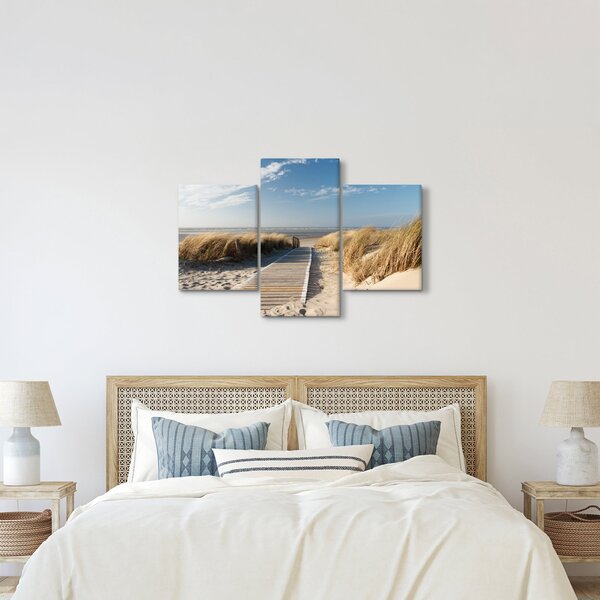 Tablou - Plaja cu nisip de pe insula Langeoog, Germania (90x60 cm)