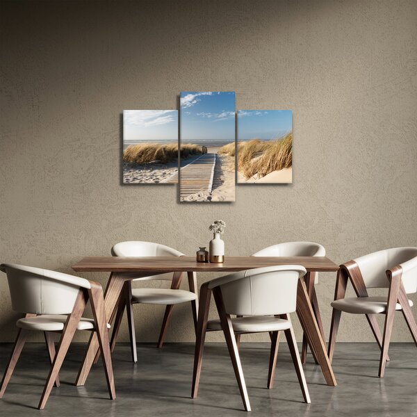 Tablou - Plaja cu nisip de pe insula Langeoog, Germania (90x60 cm)