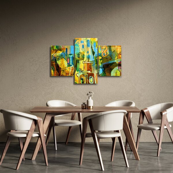 Tablou - Arhitectură, abstractizare cubistă (90x60 cm)