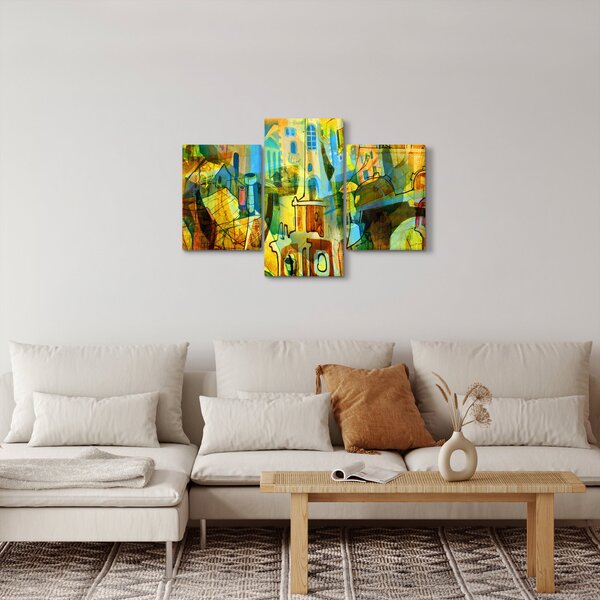 Tablou - Arhitectură, abstractizare cubistă (90x60 cm)