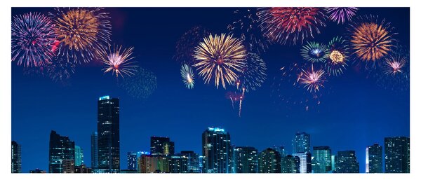 Tablou - Artificii in Miami (120x50 cm)