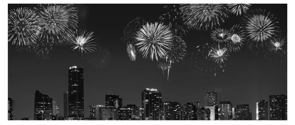 Tablou - Artificii in Miami (120x50 cm)
