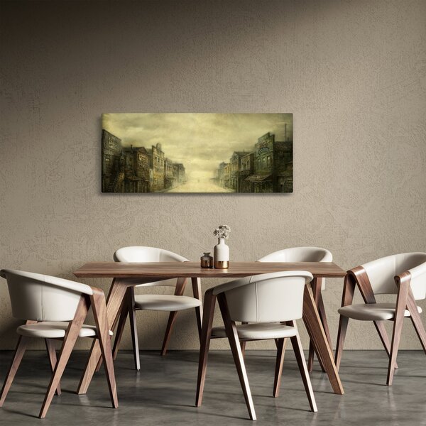 Tablou - Oraș colorat, abstracție (120x50 cm)