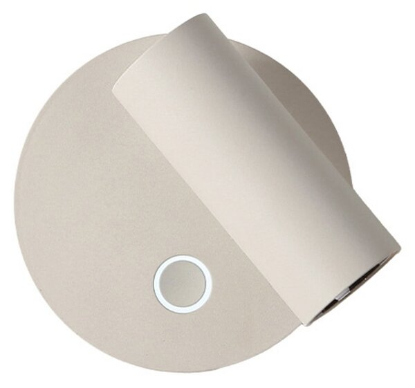 Viokef Aplică LED Tara, albă, Ø 9 cm, metal, reglabil, Alb, Camera de zi / sufragerie, Metal, Modern, Lumină de lectură