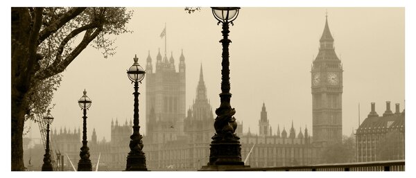 Tablou - Londra în ceață, Anglia (120x50 cm)