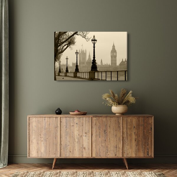Tablou - Londra în ceață, Anglia (90x60 cm)