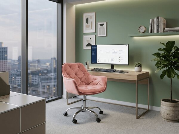 Scaun de birou Q-190 VELVET, roz vechi