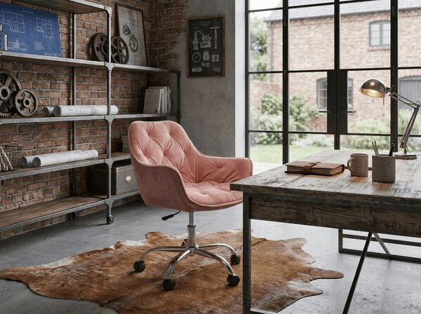 Scaun de birou Q-190 VELVET, roz vechi