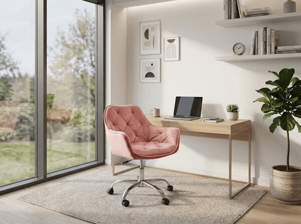 Scaun de birou Q-190 VELVET, roz vechi