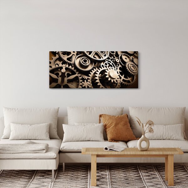 Tablou - Piese de ceas (120x50 cm)