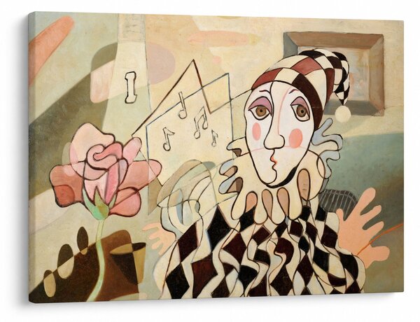 Tablou - Cubismul - arlechin și trandafir (70x50 cm)