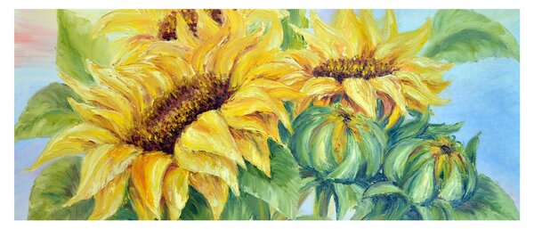 Tablou - Floarea soarelui înflorită (120x50 cm)