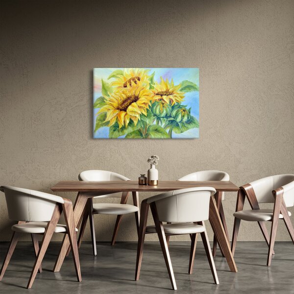 Tablou - Floarea soarelui înflorită (90x60 cm)