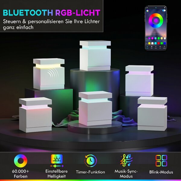 Noptiera alba HOMCOM cu lumina LED RGB, noptiera frontala lucioasa cu 2 sertare, pentru camera de zi, dormitor | Aosom RO