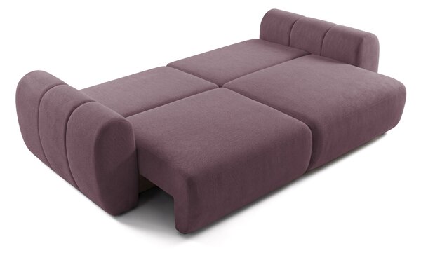 Canapea Extensibilă 3 locuri VERSA, cu 2 lăzi depozitare, 260x110x85 cm, Violet-Loft