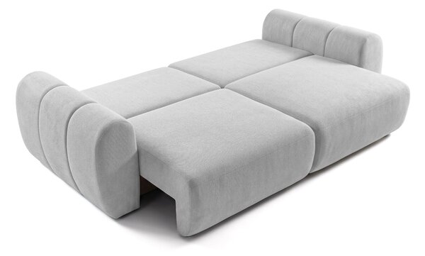Canapea Extensibilă 3 locuri VERSA, cu 2 lăzi depozitare, 260x110x85 cm, Gri-Deschis-Loft