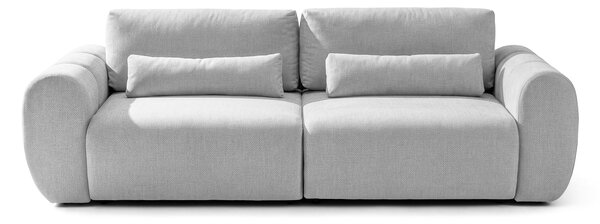 Canapea Extensibilă 3 locuri VERSA, cu 2 lăzi depozitare, 260x110x85 cm, Gri-Deschis-Loft