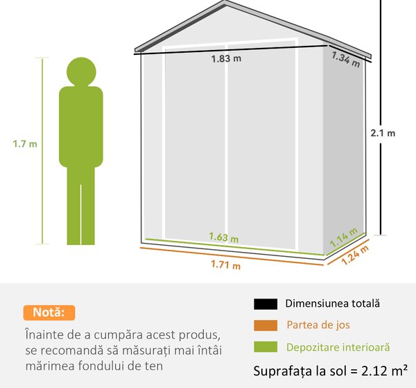 Outsunny Magazie Metalica pentru Gradina Gri Spatiu Depozitare Exterior | Aosom Romania