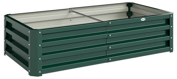 Outsunny Pat de Gradina Galvanizat Inaltat pentru Cultivare Legume Flori Plante Aromatice Cutie de Plantare Metalica Verde 120x90x30cm | Aosom Romania