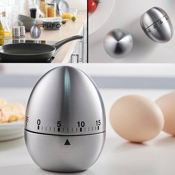 Temporizator Pufo Moderno din inox pentru bucatarie, 7.5 cm– elegant, precis si usor de utilizat