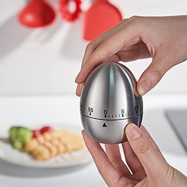 Temporizator Pufo Moderno din inox pentru bucatarie, 7.5 cm– elegant, precis si usor de utilizat