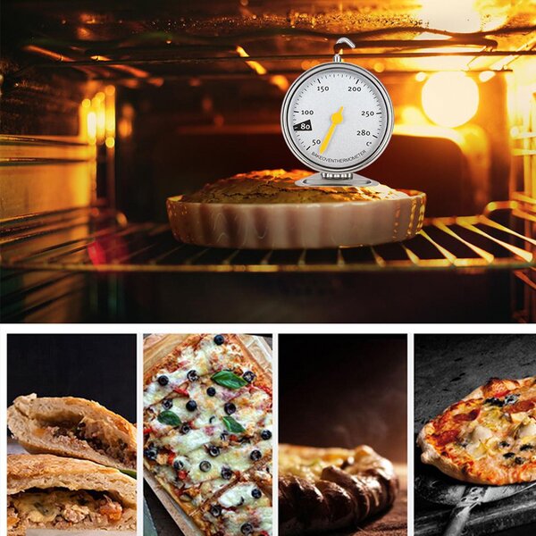 Termometru analogic metalic Pufo Meat pentru cuptor, cu carlig, interval de masurare 50–280°C– precis si rezistent