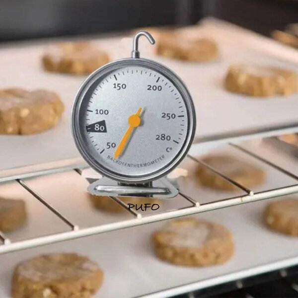 Termometru analogic metalic Pufo Meat pentru cuptor, cu carlig, interval de masurare 50–280°C– precis si rezistent