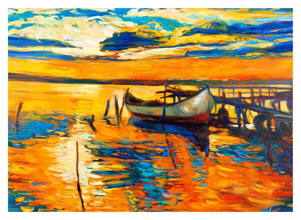 Tablou - Barca la apus de soare (70x50 cm)