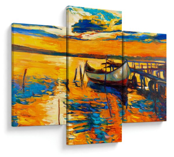 Tablou - Barca la apus de soare (90x60 cm)