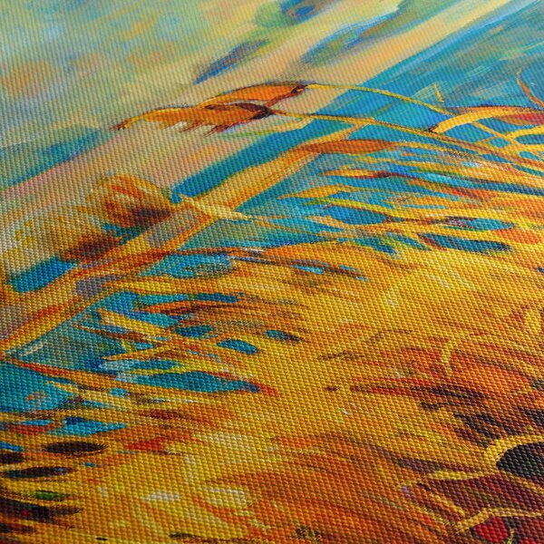 Tablou - Apus de soare peste lac, pictură acrilică (150x105 cm)