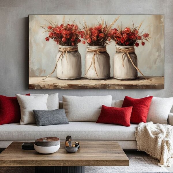 Frumusețe rustică în porțelan | finisată de mâna artistului - 40x60 cm